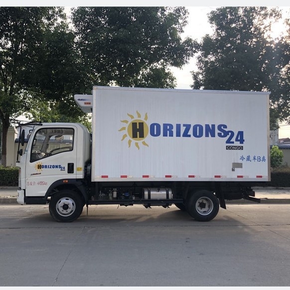Sinotruk Howo Pequeno Camião de Caixa de Frigorífico 95km/h 130hp 5 toneladas Mini Camião de Frigorífico