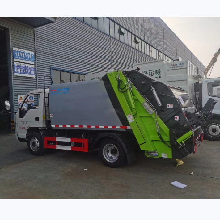 Caminhão de lixo com compactador Foton Compactor de aço carbono Caminhão de lixo Velocidade máxima de condução 90 Km/h