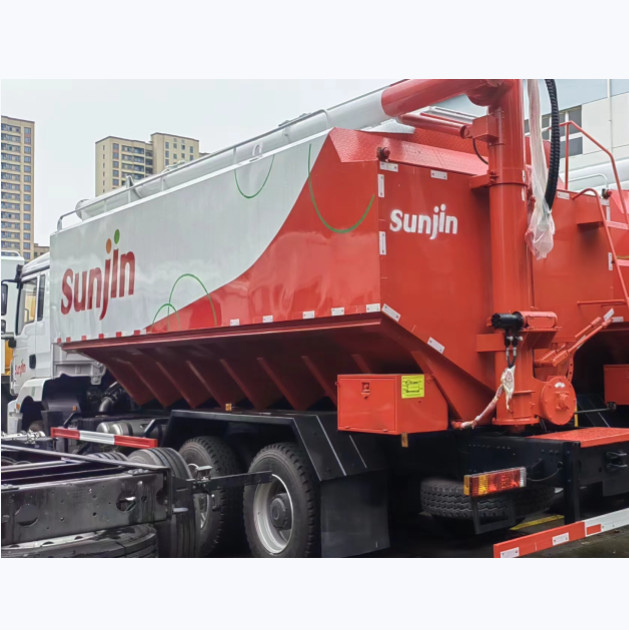 Tanque de transporte de forragem para animais Caminhão de forragem a granel com 6 pneus e 1 pneu sobressalente