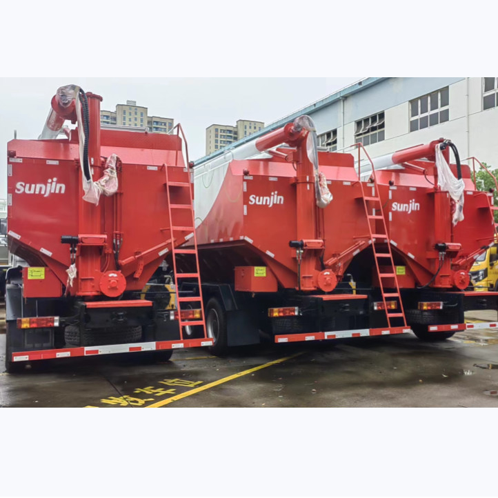 Tanque de transporte de forragem para animais Caminhão de forragem a granel com 6 pneus e 1 pneu sobressalente