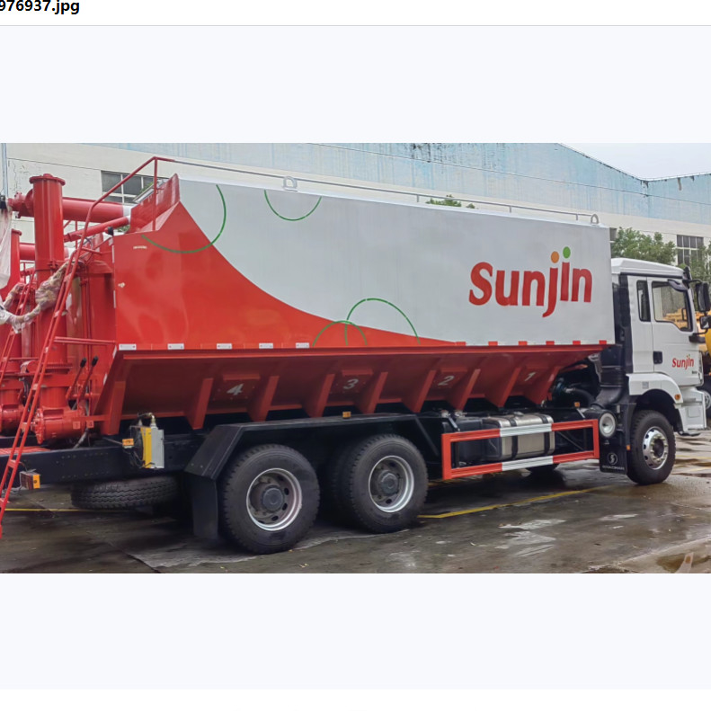 Tanque de transporte de forragem para animais Caminhão de forragem a granel com 6 pneus e 1 pneu sobressalente