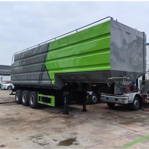 Reboque de semi-camião de alto desempenho para alimentação animal de grãos 4 eixos Max. Velocidade de condução 90 km/h