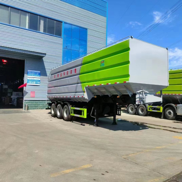 Reboque de semi-camião de alto desempenho para alimentação animal de grãos 4 eixos Max. Velocidade de condução 90 km/h