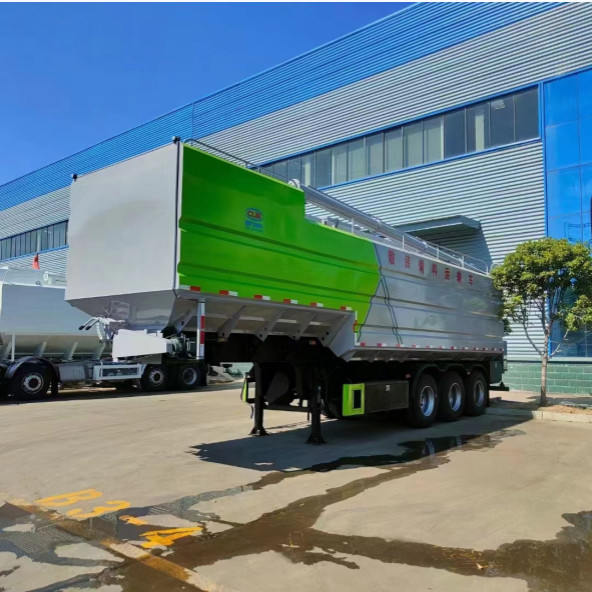 Reboque de semi-camião de alto desempenho para alimentação animal de grãos 4 eixos Max. Velocidade de condução 90 km/h