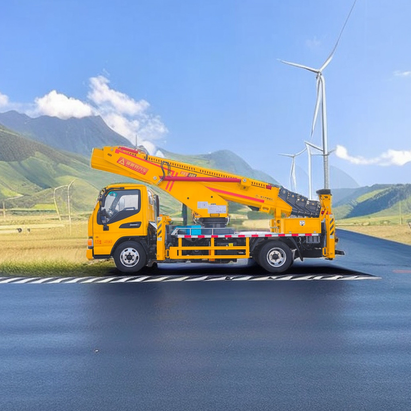 Isuzu 85KW Caminhão de trabalho aéreo Caminhões de balde 200kg Carga 5 velocidades manual Hexagonal Jib Strobe Light