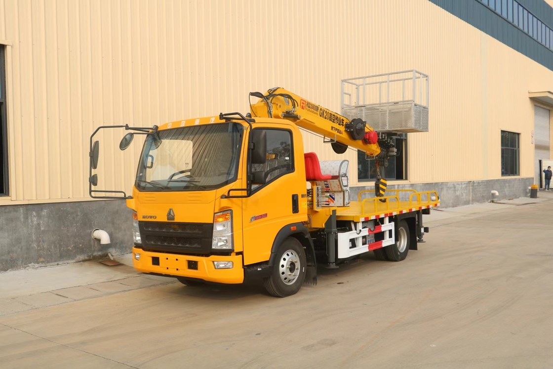 Caminhão de plataforma aérea telescópica de 21 metros HOWO Brand Boom Lift Cherry Picker Truck