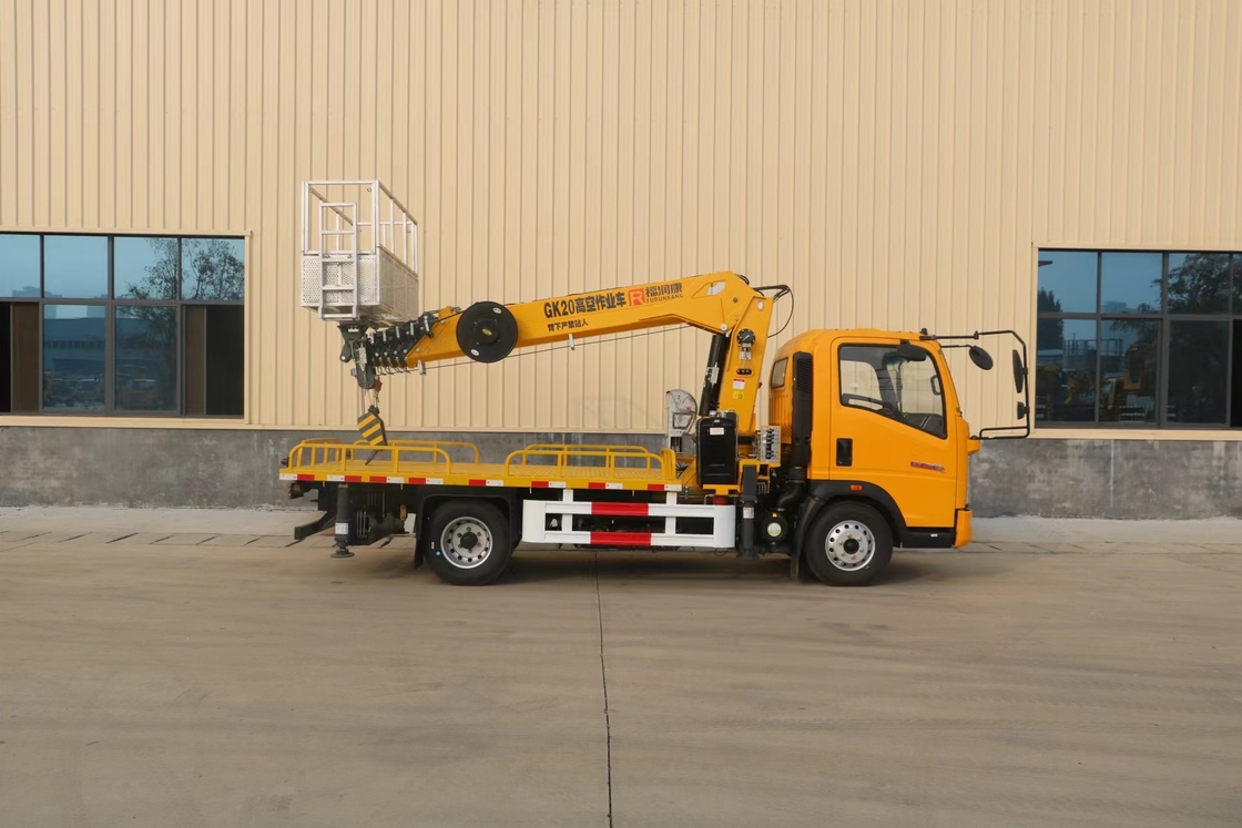 Caminhão de plataforma aérea telescópica de 21 metros HOWO Brand Boom Lift Cherry Picker Truck
