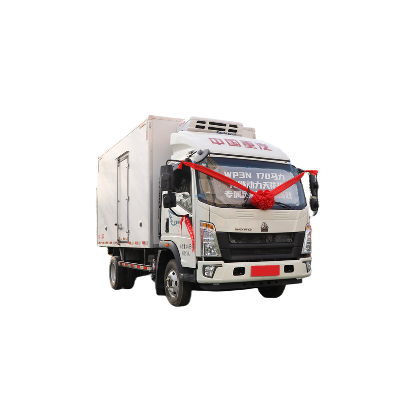 Sinotruk Howo Pequeno Camião de Caixa de Frigorífico 95km/h 130hp 5 toneladas Mini Camião de Frigorífico