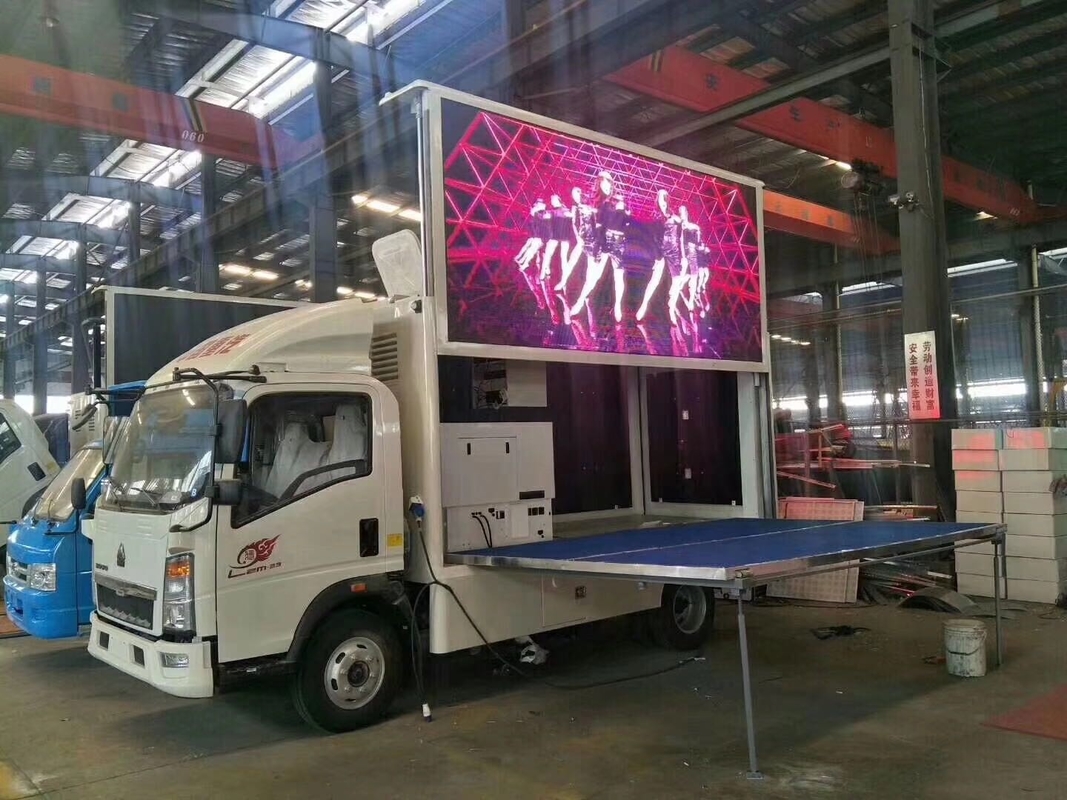 HOWO luz móvel LED caixa de publicidade de caminhão cartaz sinais de tela clara P4 P5 P6